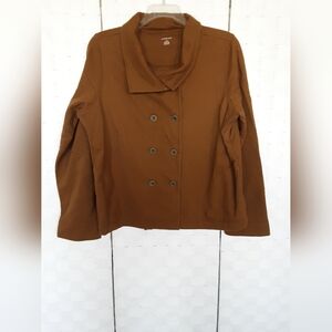 Lands' End Women's Brown Pea Coat Short Style Jacket